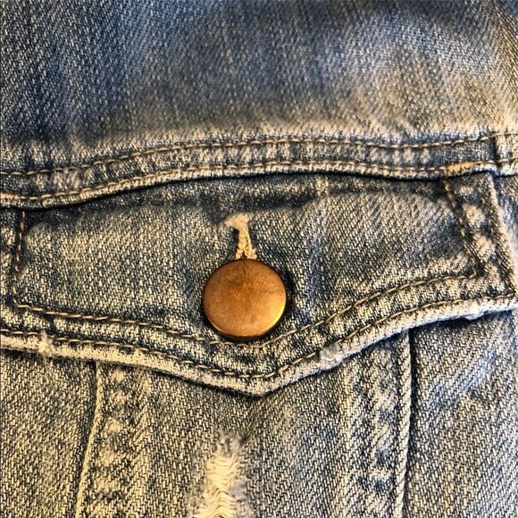 dynamite Blue Jean Distressed Vest - Picture 7 of 12